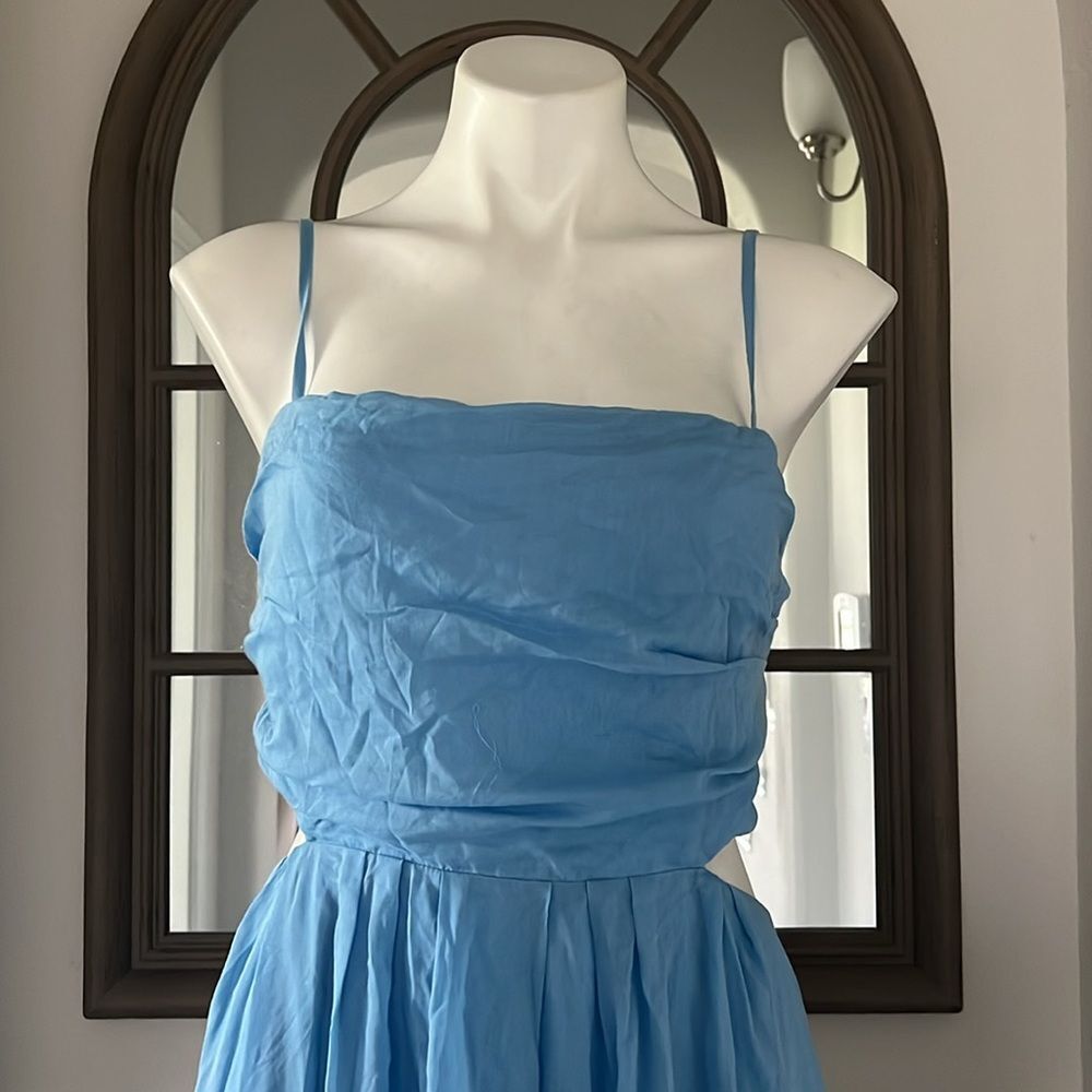 Rebecca Taylor Wrap Back Maxi Dress in Azul Blue, NWT, Size 16 - Picture 12 of 14